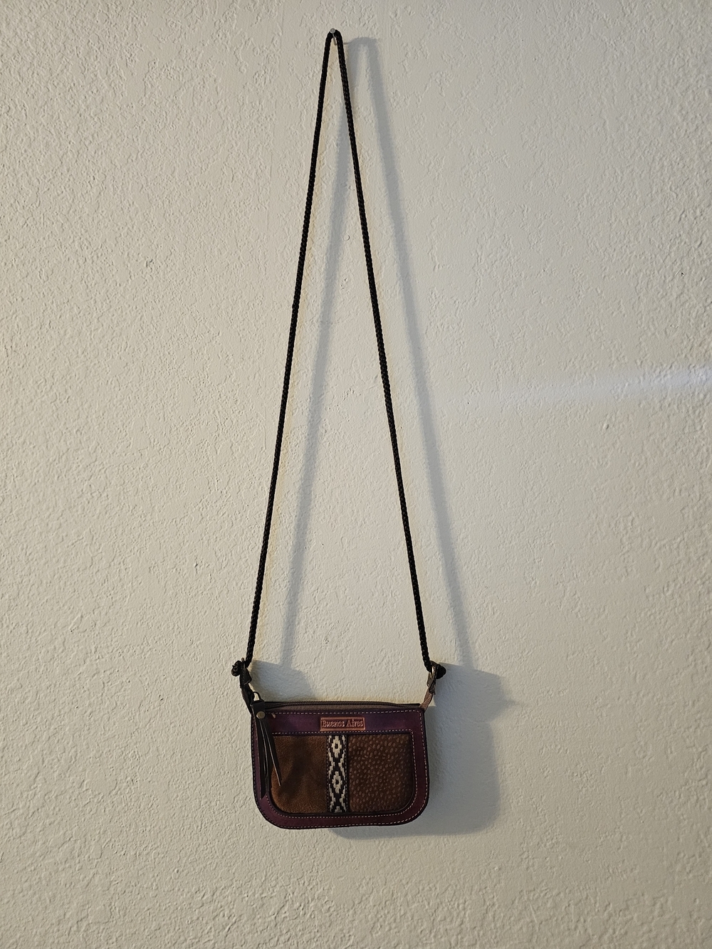 Buenos Aires Patricia Nash Leather Multi-Panel Crossbody Walet Size